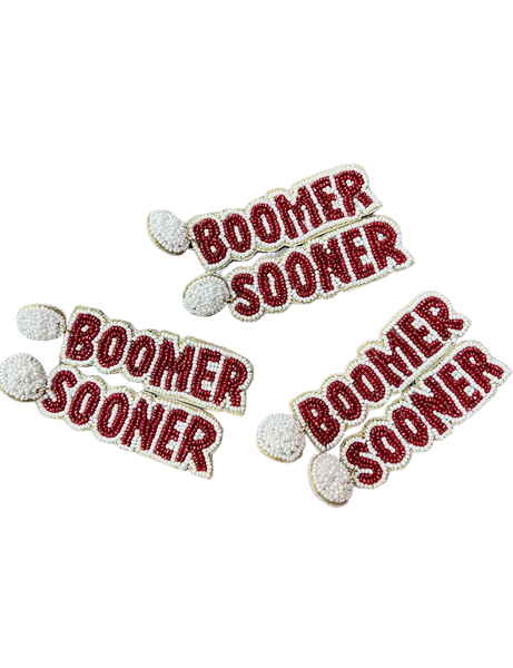 Boomer Sooner Beaded Earrings