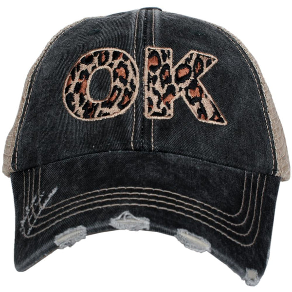 Oklahoma OK Leopard State Wholesale Trucker Hat
