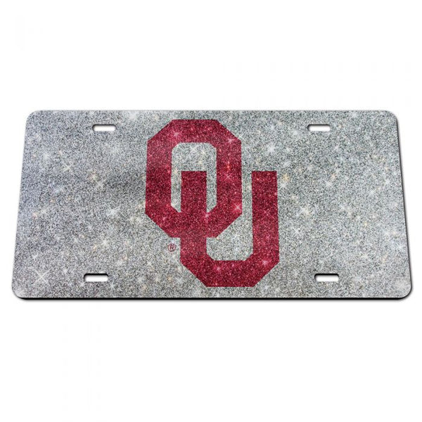 Oklahoma Sooners GLITTER Specialty Acrylic License Plate