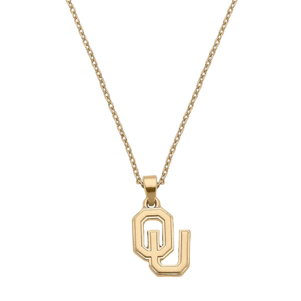 Sooners 24K Gold Plated Pendant Necklace