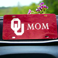 Red OU Mom License Plate