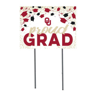18x24 Lawn Sign Grad Confetti Oklahoma Sooners