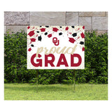 18x24 Lawn Sign Grad Confetti Oklahoma Sooners