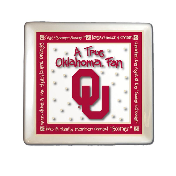 True Fan Square Plate - Oklahoma University