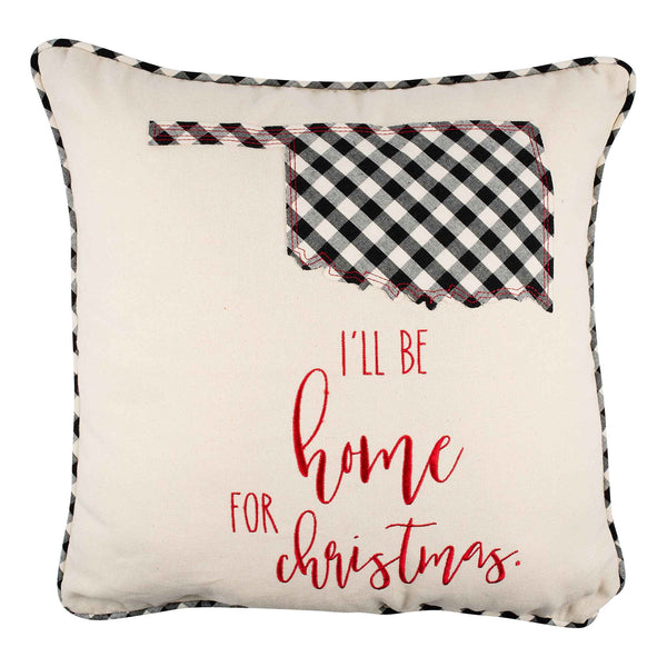 I'll Be Home Oklahoma Christmas Pillow