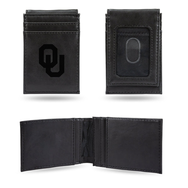 OU Engraved Front Pocket Wallet, Black