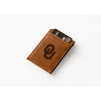 OU Engraved Front Pocket Wallet, Brown