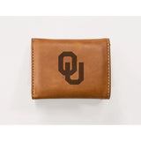 OU Engraved Trifold Wallet, Brown