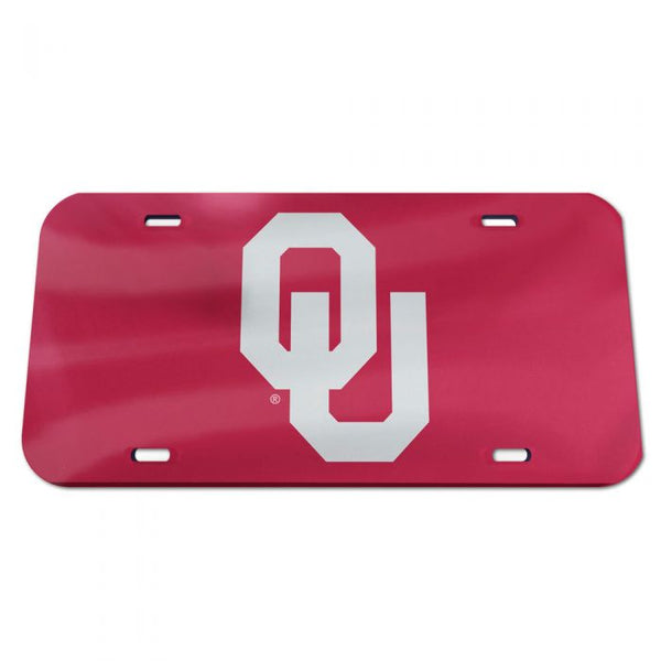 Oklahoma Sooners OU SILVER BKGD Crimson Acrylic Classic License Plates