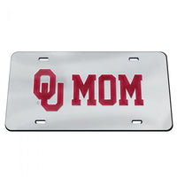 Oklahoma Sooners SILVER BACKGROUND Acrylic Classic License Plates